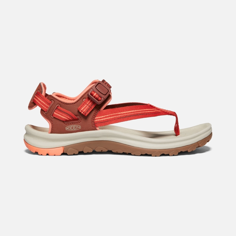 Keen Terradora II Toe Post Sandals - Women's Dark Red Coral Sandals